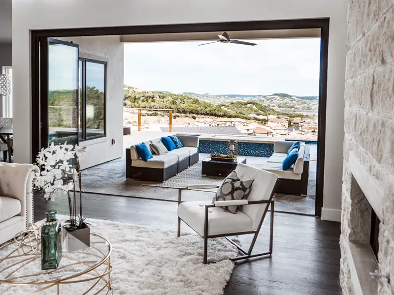Austin views through Glass Expanse doors.