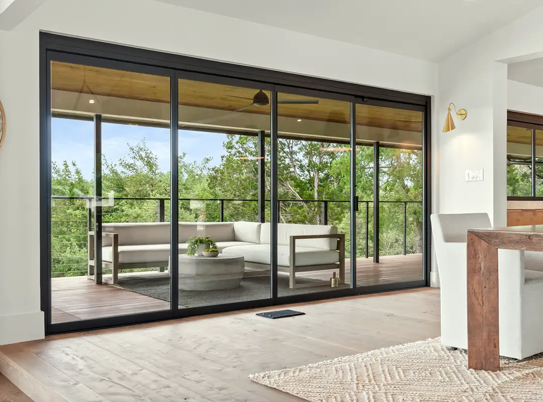 Closed Glass Expanse slide and stack doors with a view - Belton, TX.